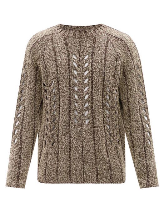 Auralee - Open-work Cotton-bouclé Sweater - Mens - Brown