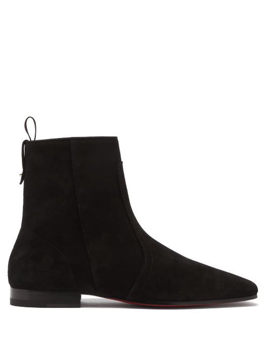 Christian Louboutin - Cardaboot Suede Boots - Mens - Black