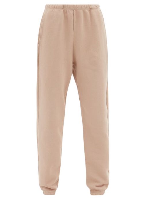 Les Tien - Brushed-back Cotton Track Pants - Womens - Light Pink