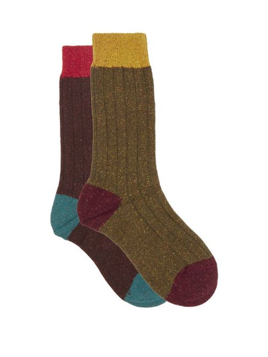 Pantherella - Pack Of Two Thornham Ribbed Socks - Mens - Multi