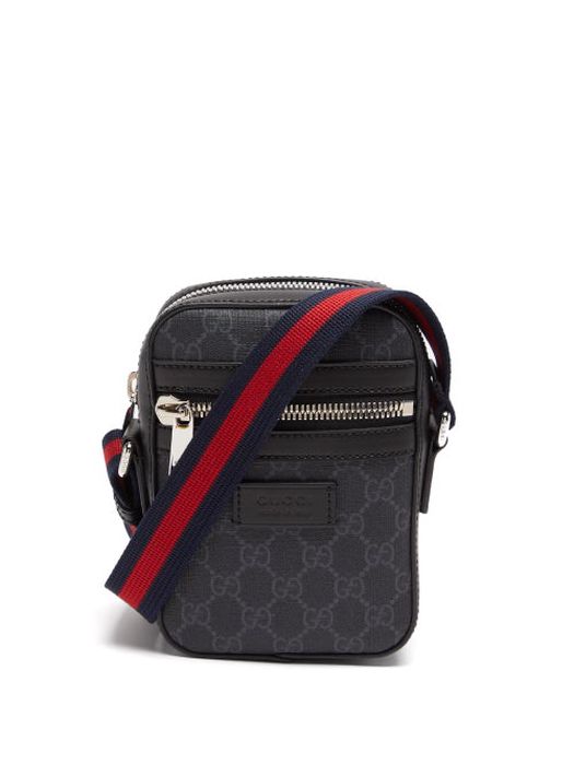 Gucci - GG-jacquard Coated-canvas Cross-body Bag - Mens - Black