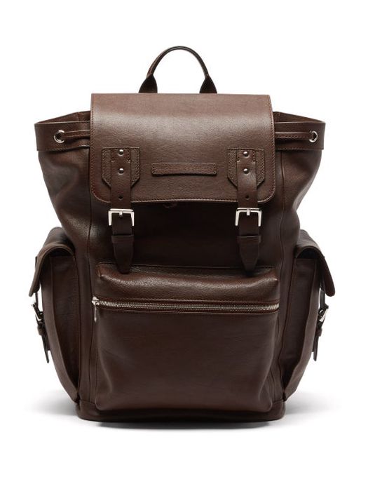 Brunello Cucinelli - Leather Backpack - Mens - Brown