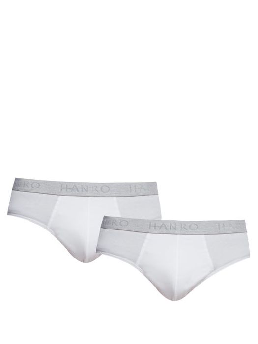 Hanro - Pack Of Two Stretch-cotton Jersey Briefs - Mens - White