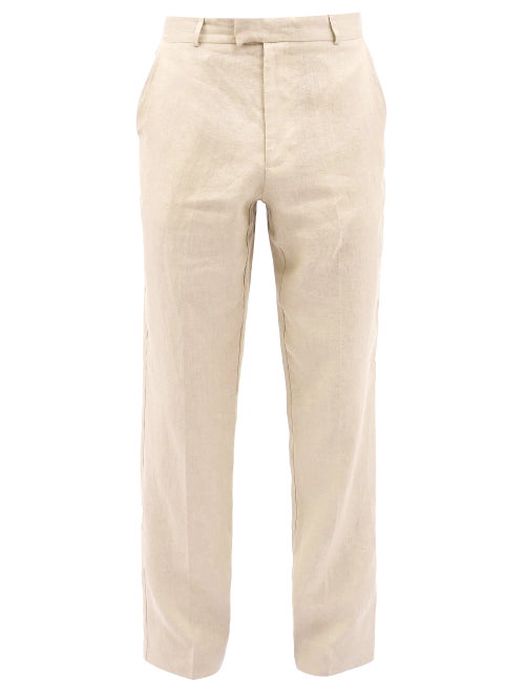 Albus Lumen - Linen Suit Trousers - Mens - Cream