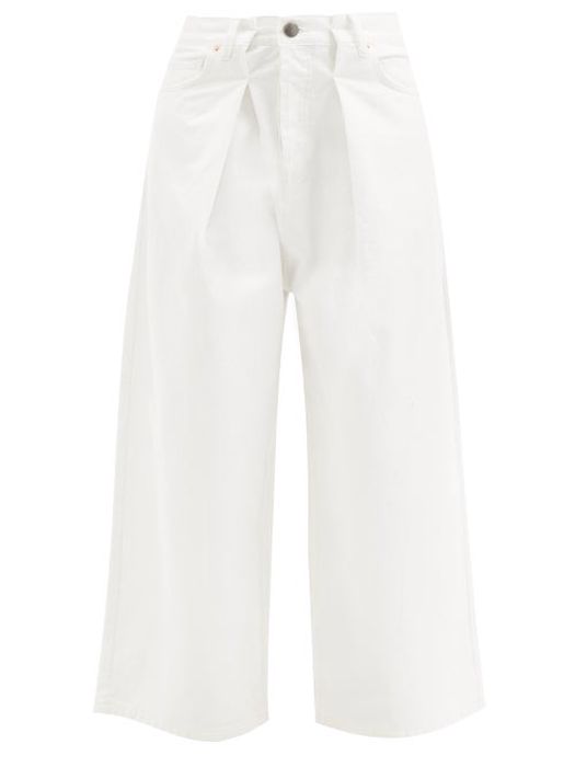 Raey - Extra Fold Organic-cotton Wide-leg Jeans - Womens - White
