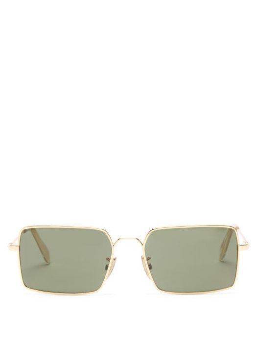 Celine Eyewear - Square Metal Sunglasses - Mens - Gold