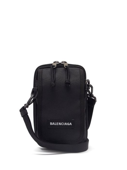 Balenciaga - Logo-patch Canvas Cross-body Bag - Mens - Black