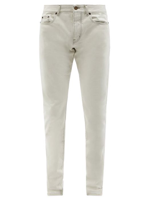 Saint Laurent - Mid-rise Slim-leg Jeans - Mens - White
