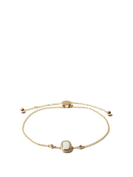 Anissa Kermiche - October Opal, Diamond & 14kt Gold Bracelet - Womens - White Multi