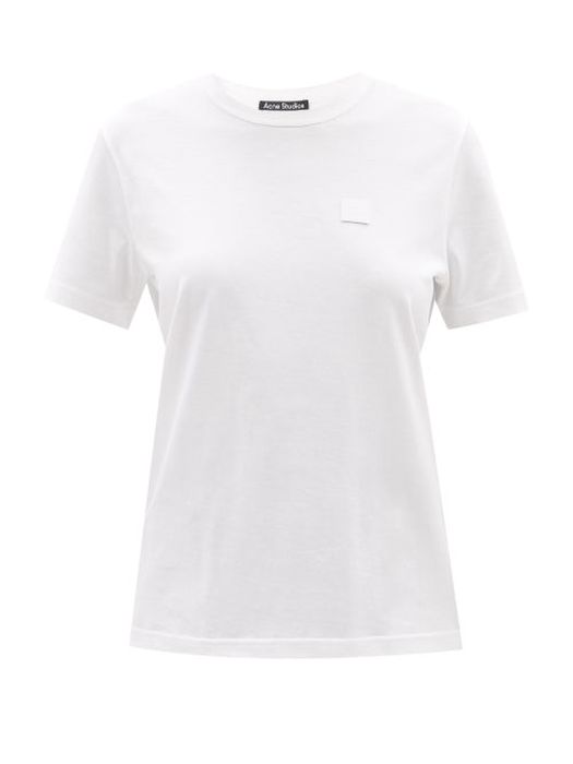 Acne Studios - Face-patch Cotton-jersey T-shirt - Womens - White