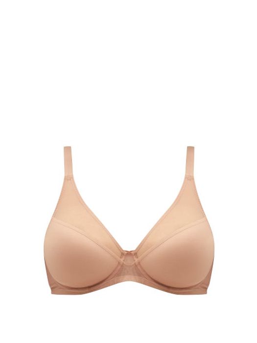Agent Provocateur - Lucky Mesh-panelled Underwired Bra - Womens - Beige