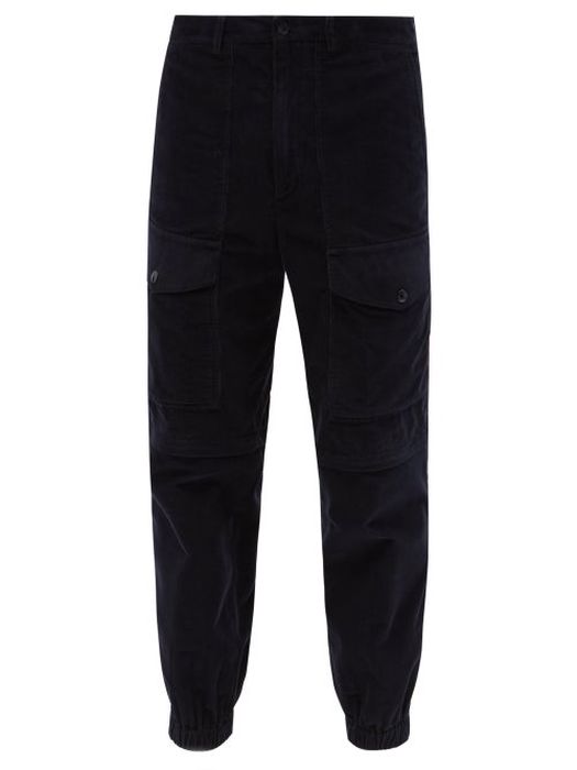 Moncler - Cotton-corduroy Trousers - Mens - Dark Navy