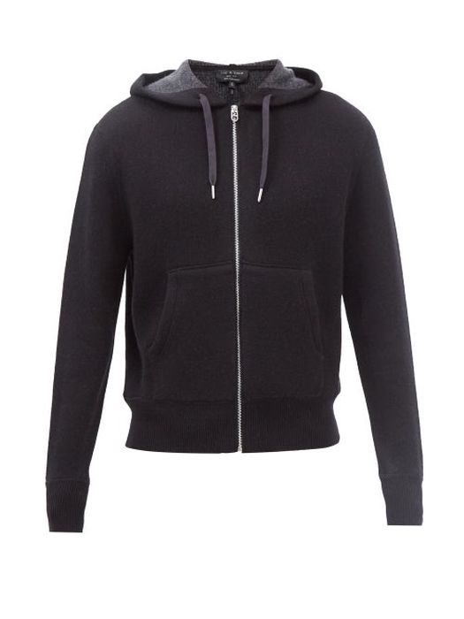 Rag & Bone - Venture Zipped Cashmere Hooded Sweatshirt - Mens - Black