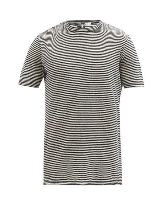 Isabel Marant - Leon Striped Linen-blend Jersey T-shirt - Mens - Cream