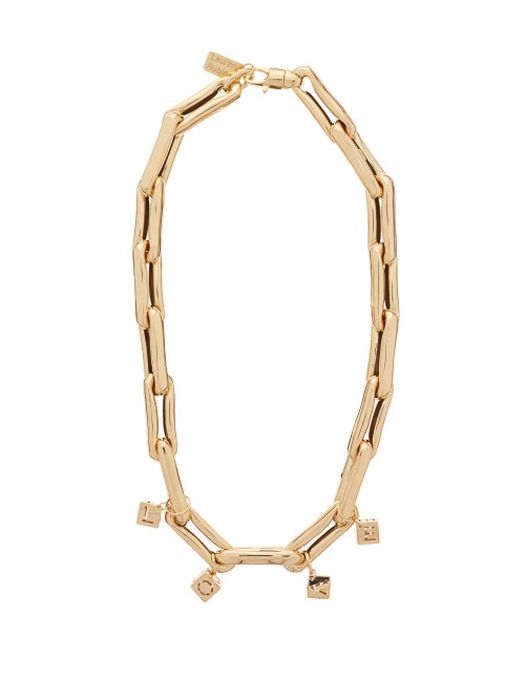 Lauren Rubinski - Love-charm Link-chain 14kt Gold Necklace - Womens - Yellow Gold