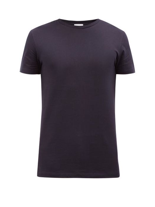 Raey - Recycled And Organic Cotton-blend Fitted T-shirt - Mens - Dark Navy