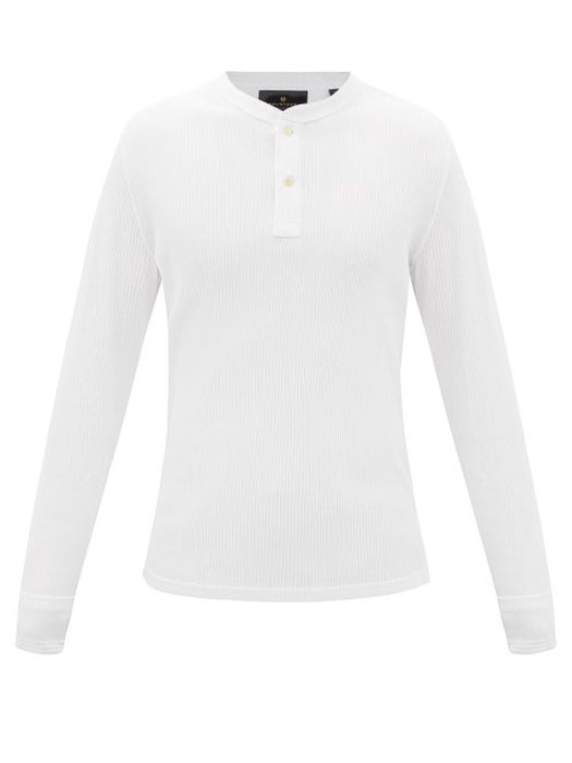 Belstaff - Lydden Ribbed Cotton-jersey Henley Top - Mens - White