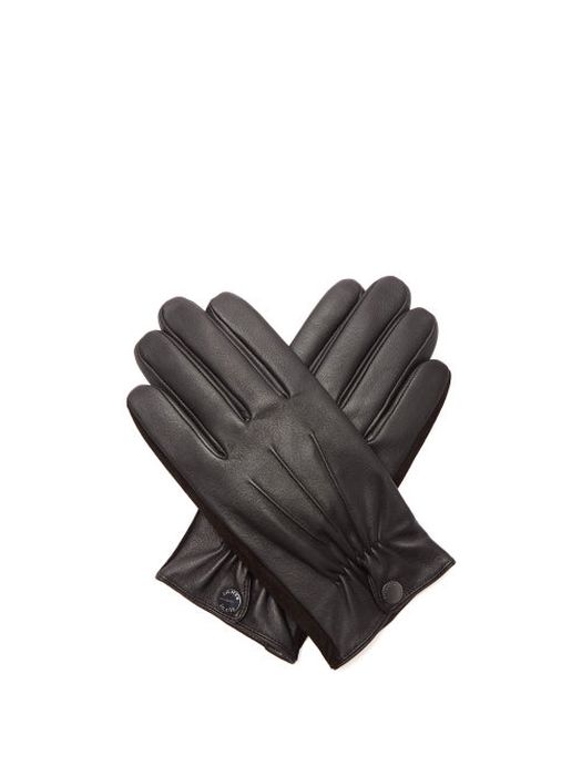 Dents - Esher Wool-lined Leather Touchscreen Gloves - Mens - Black