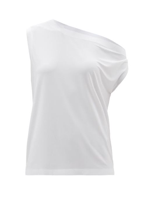 Norma Kamali - Off-the-shoulder Jersey T-shirt - Womens - White