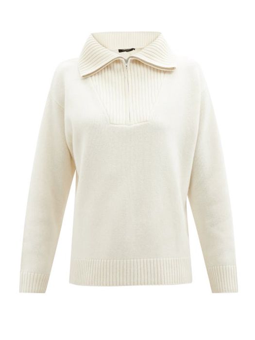 Lisa Yang - Bethany Zip-neck Cashmere Sweater - Womens - Cream
