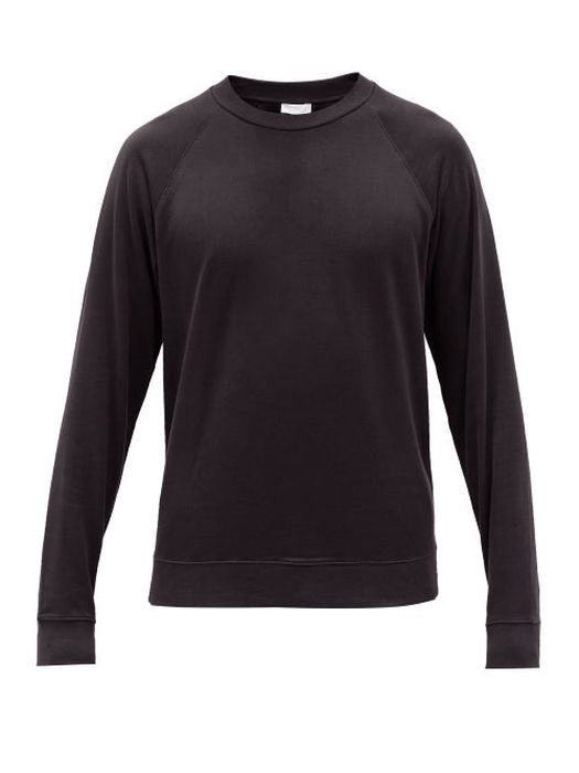 Sunspel - Sea Island-cotton Jersey Sweatshirt - Mens - Black