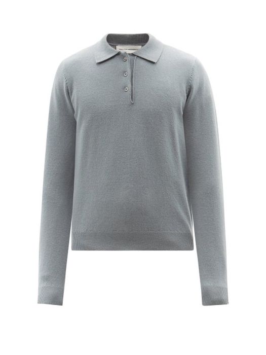 Extreme Cashmere - Be For Stretch-cashmere Polo Sweater - Mens - Light Blue