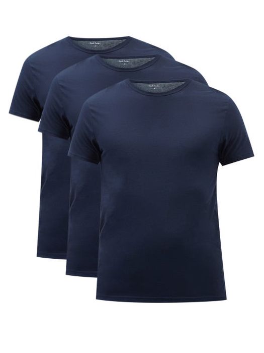Paul Smith - Pack Of Three Cotton-jersey Pyjama Tops - Mens - Navy