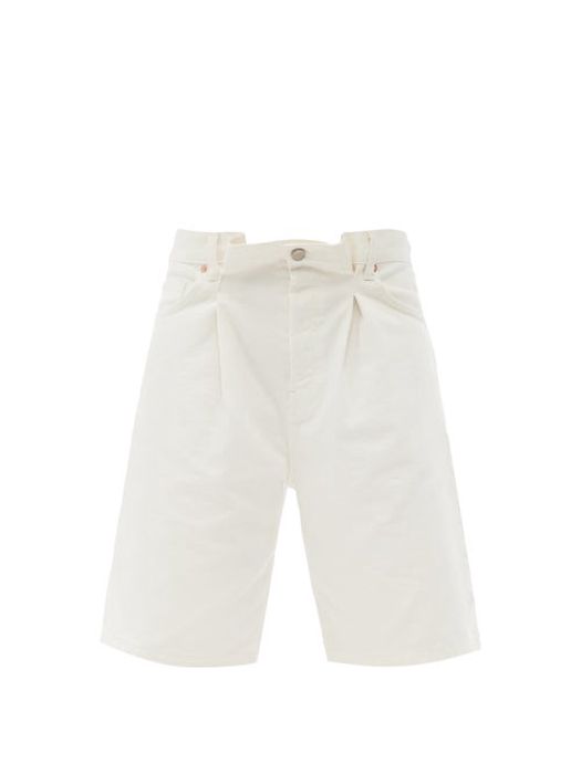 Raey - Board Fold Denim Shorts - Womens - White