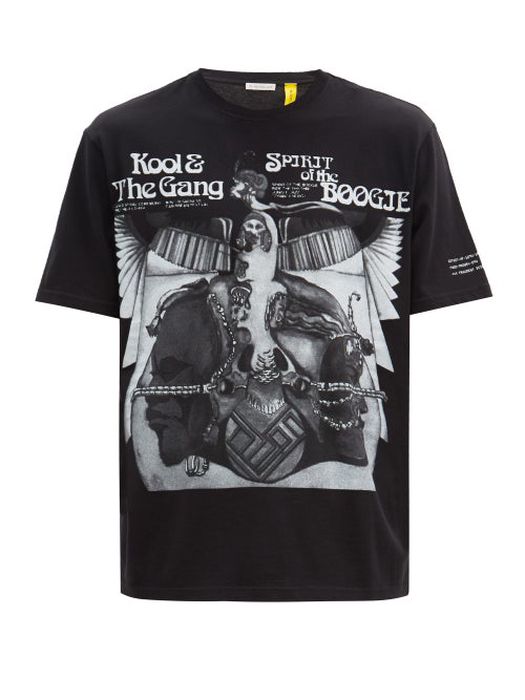 7 Moncler Frgmt Hiroshi Fujiwara - Spirit Of The Boogie-print Cotton-jersey T-shirt - Mens - Black