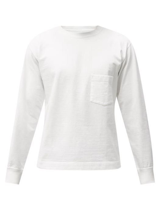 Snow Peak - Patch-pocket Cotton-jersey Long-sleeved T-shirt - Mens - White