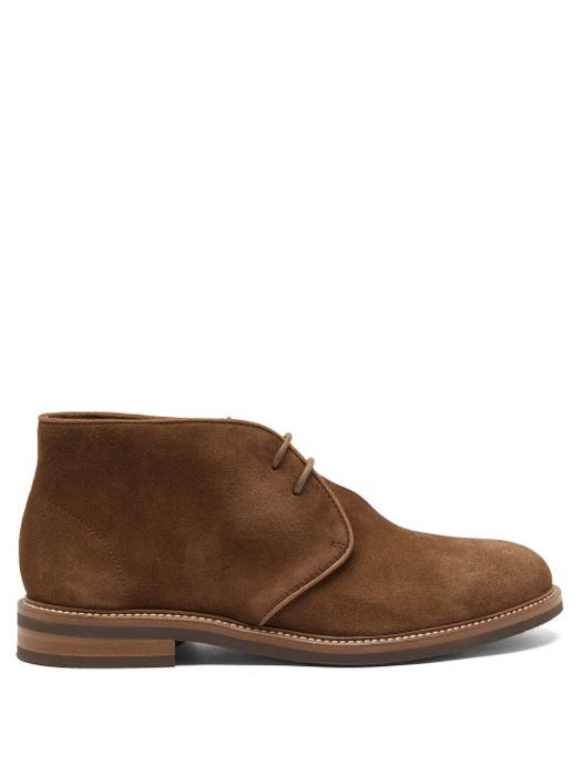 Brunello Cucinelli - Suede Ankle Boots - Mens - Brown