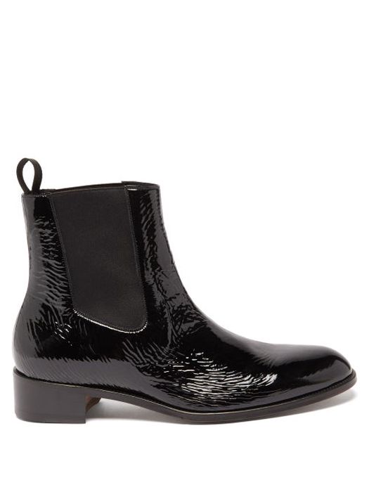 Tom Ford - Patent-leather Chelsea Boots - Mens - Black