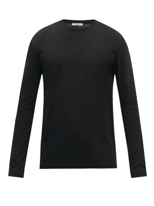The Row - Leon Cotton-jersey Long-sleeved T-shirt - Mens - Black