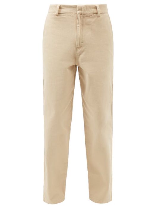 Another Aspect - Organic Cotton-twill Trousers - Mens - Beige