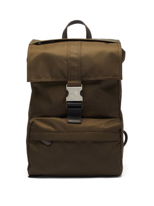 Fendi - Ff-clasp Technical-canvas Backpack - Mens - Brown
