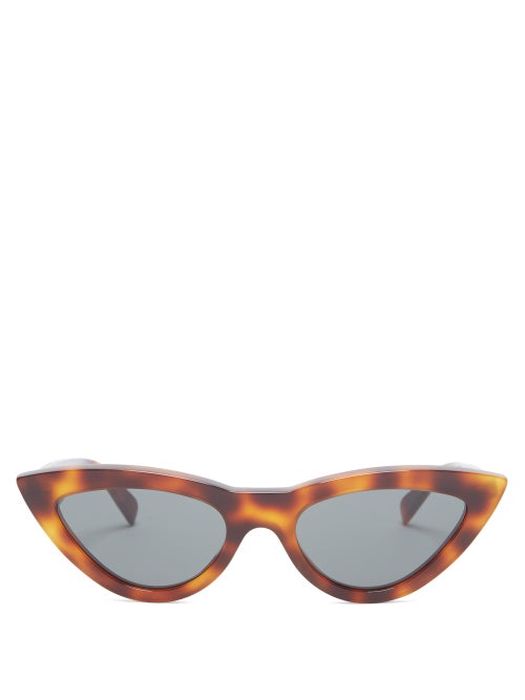 Celine Eyewear - Cat-eye Tortoiseshell Acetate Sunglasses - Womens - Brown