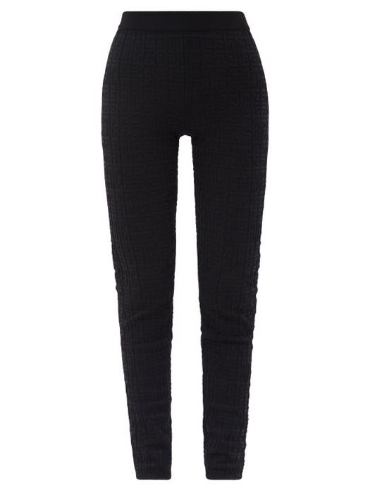Givenchy - 4g-jacquard Jersey Leggings - Womens - Black