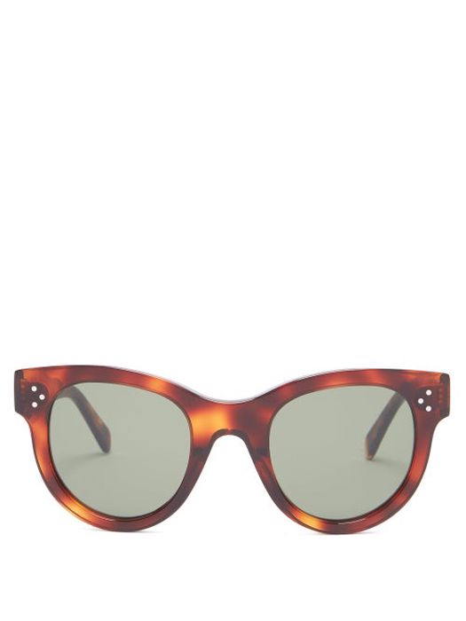 Celine Eyewear - Baby Audrey Cat-eye Acetate Sunglasses - Womens - Tortoiseshell