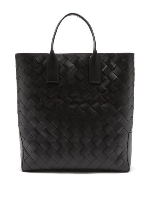 Bottega Veneta - Intrecciato Leather Tote Bag - Mens - Black