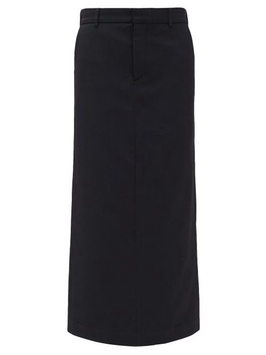 Raey - Textured Twill Maxi Skirt - Womens - Navy