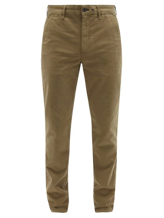 Rag & Bone - Fit 2 Logo-embroidered Cotton-blend Chino Trousers - Mens - Khaki