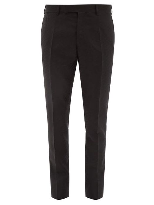 Versace - La Greca Wool-blend Suit Trousers - Mens - Black