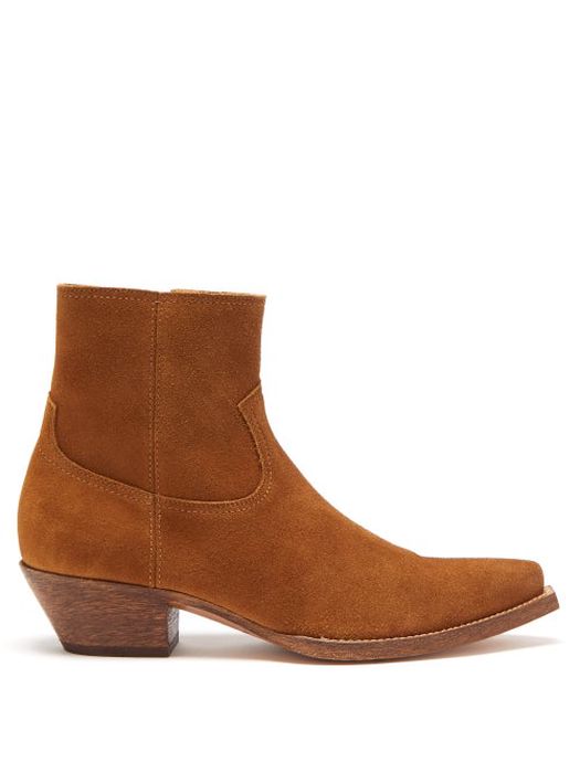 Saint Laurent - Lukas Suede Leather Boots - Mens - Tan