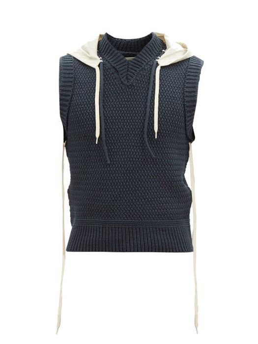 Craig Green - Knot Hooded Cotton Sweater Vest - Mens - Navy
