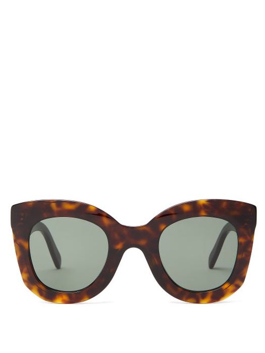 Celine Eyewear - Oversized Round Tortoise-acetate Sunglasses - Womens - Tortoiseshell