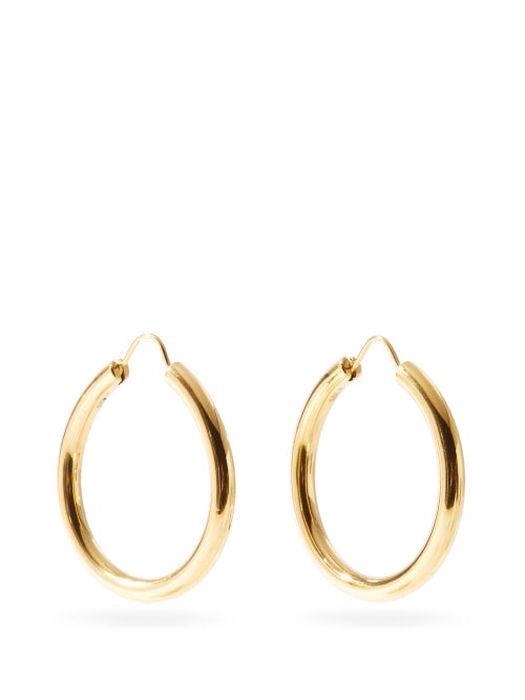Theodora Warre - Gold-plated Hoop Earrings - Womens - Yellow Gold