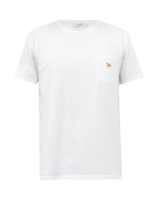 Maison Kitsuné - Profile Fox-patch Cotton-jersey T-shirt - Mens - White