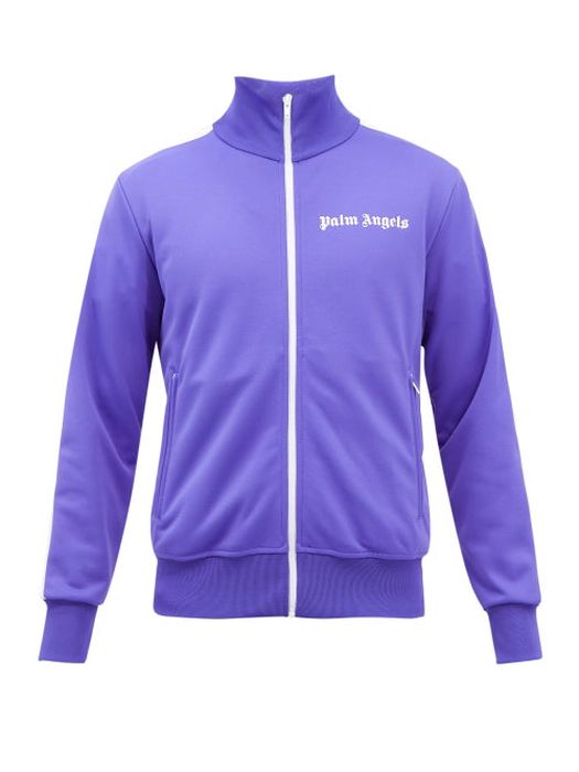 Palm Angels - Logo-print Jersey Track Jacket - Mens - Purple