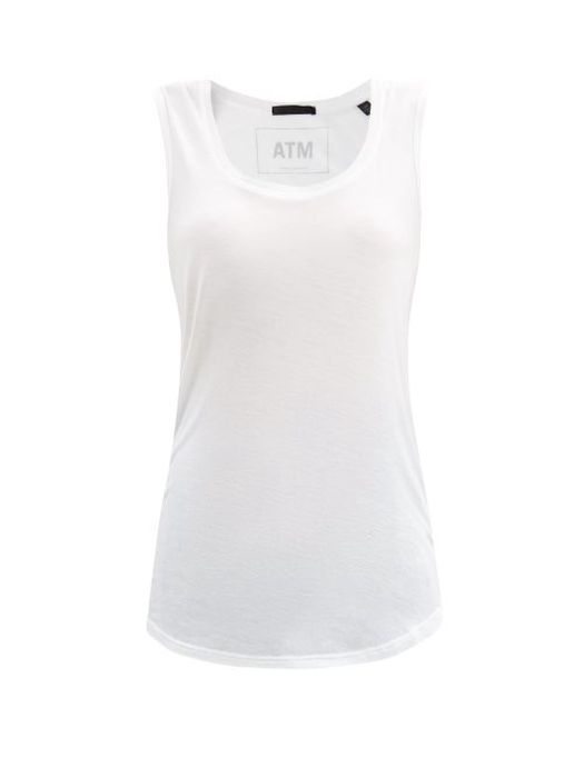 ATM - Scoop-neck Jersey Tank Top - Womens - White