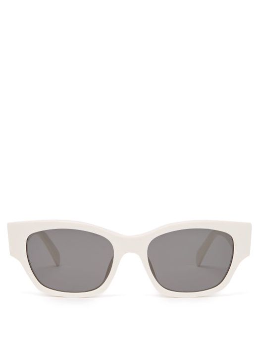 Celine Eyewear - Square Acetate Sunglasses - Mens - Cream